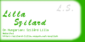 lilla szilard business card